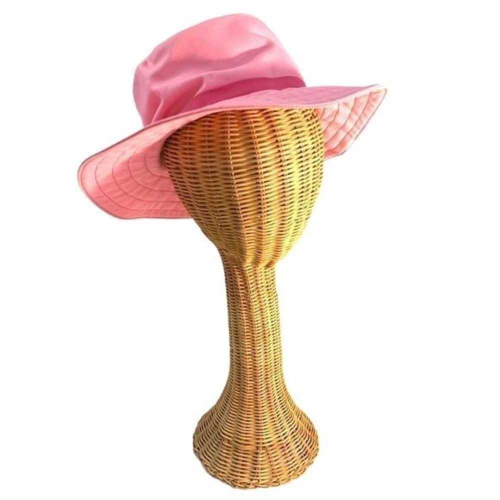 Pink Canvas Hat‎ With Grosgrain Ribbon